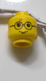 Minifigur, Kopfbrille mit Blitzmuster auf der Stirn "Harry Potter" gelb