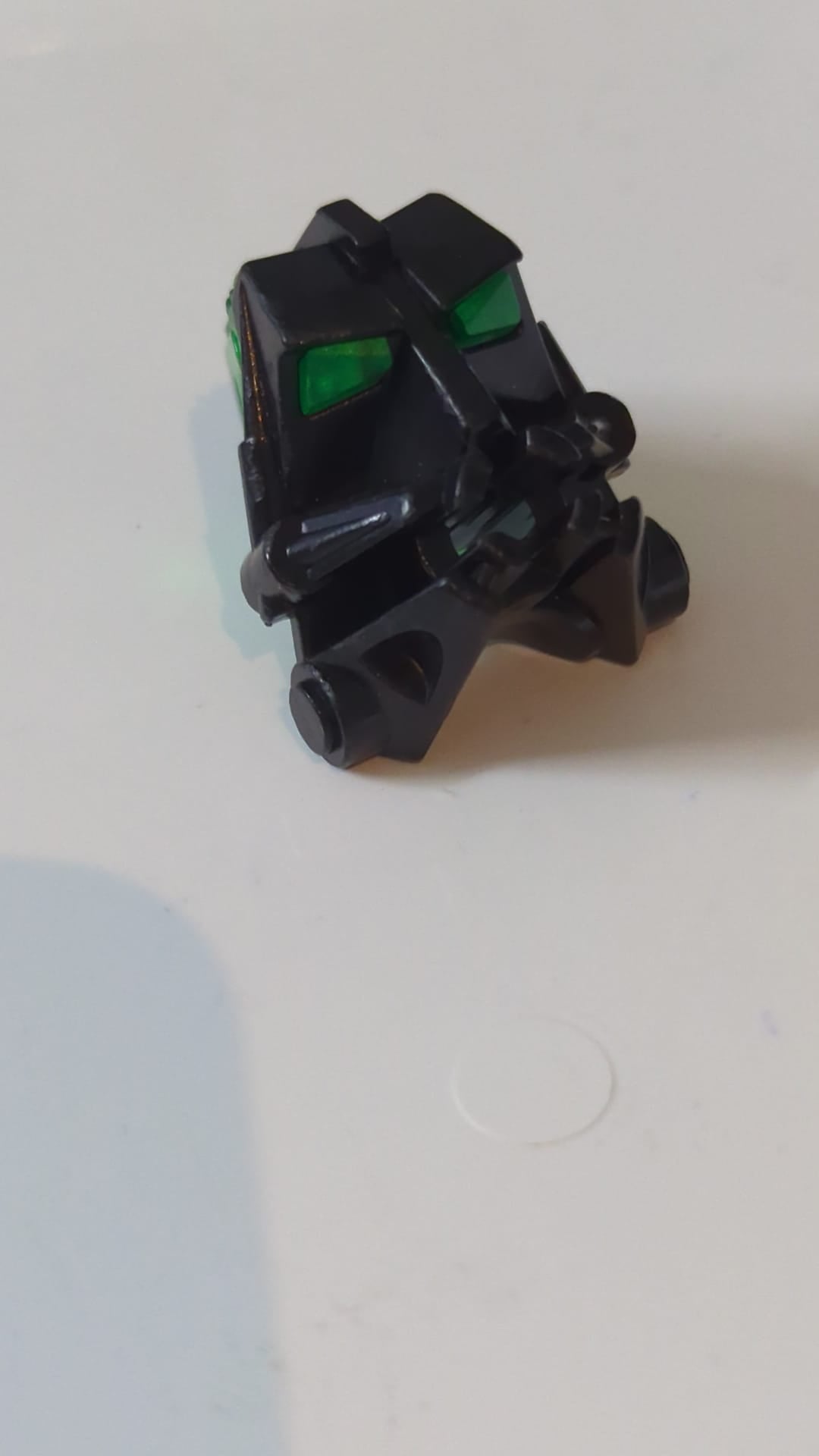 3x4x1 2/3 Bionicle Kopf-Verbindungsstein mit transparent-grünem Augen-/Gehirn-Stab (32553 / 32554) schwarz
