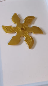 Technic Kreissägeblatt mit Stiftloch und sechs Zähnen „Großer Shuriken-Wurfstern“ pearlgold