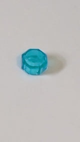 1x1 Edelstein im Achteckschliff Satin Transparent Hellblau