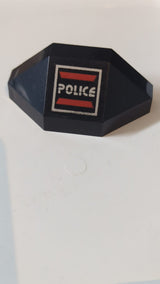 3x3x7 Paneel, konvex, Eckelement, mit Space-Police-I-Logo-Muster (Modell: linke Seite) schwarz