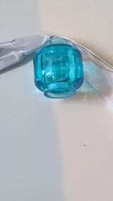 Minifigur Kopf "einfach" (ohne Gesicht) transparent hellblau azur