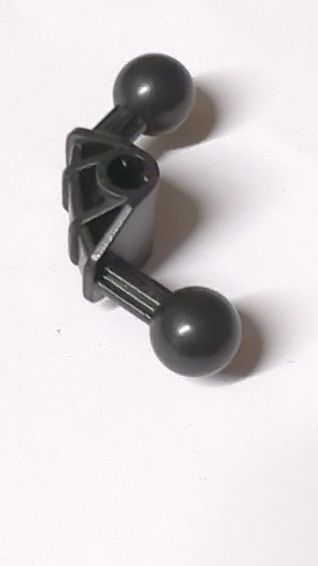 4x4x2 Bionicle Ball Joint 90° with 2 Ball Joint and Axle Hole schwarz