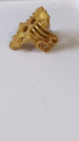 Bionicle Armor Uniter mit 2 Stiftlöchern vorne, Achse und Stiftlöchern an den Seiten pearlgold