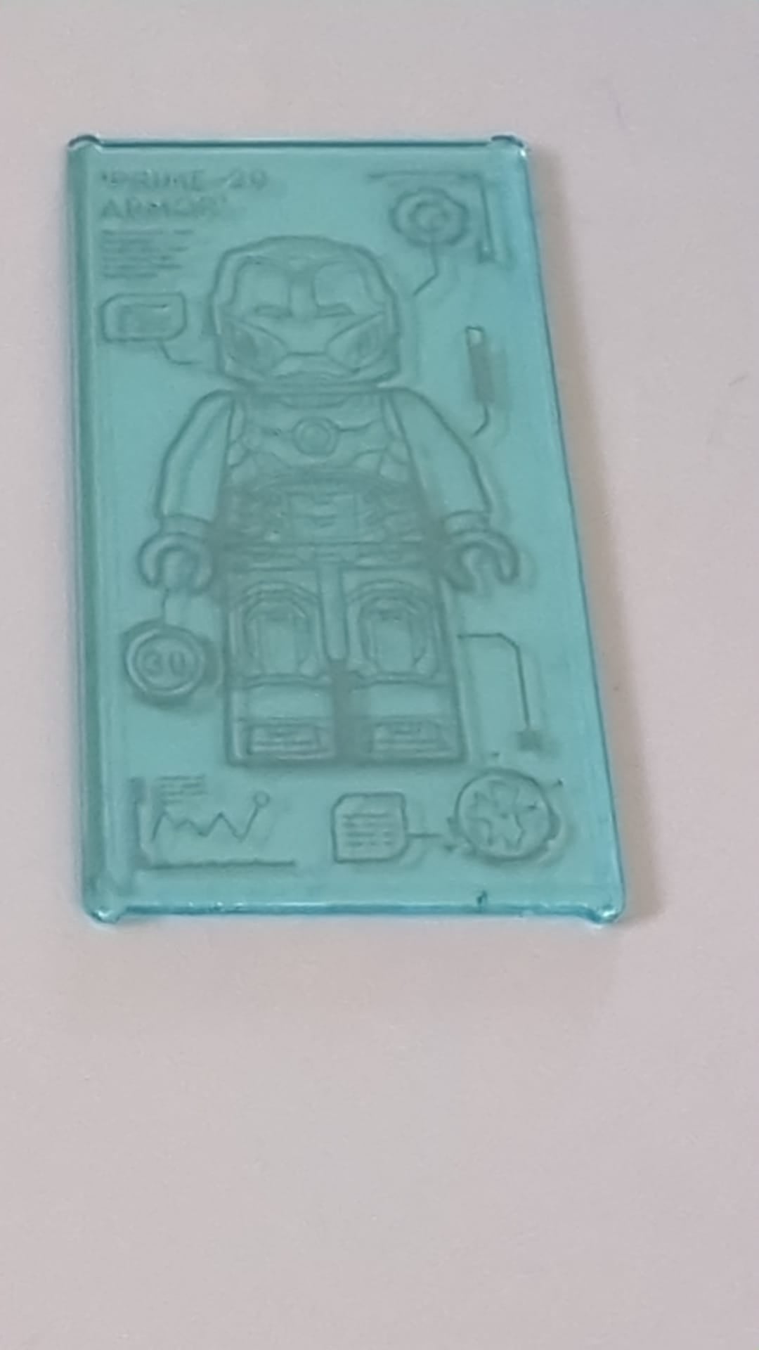 1x4x6 Fensterglas  mit „MARK VII“, „40%“ und „Iron Man on Screen Pattern“-Aufkleber – Set 76007 transparent hellblau