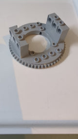Technic Plattenspieler mit 56 Zähnen und verlängerten Tonarmen, Top neuhellgrau