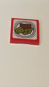 NEU 2 x 2 SMART Tag-Fliese  mit SW-Dewback-Muster rot