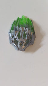 Bionicle Kristallrüstung mit marmoriertem, durchscheinend hellgrünem Muster pearlsilber