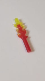 Wave Rounded Straight Bar 4L „Flame“ mit marmoriertem, durchscheinend gelbem Muster transparent rot
