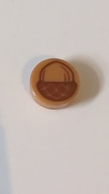 1x1 Runde Fliese mit Eichelmuster und rotbrauner Kappe nougat (medium)
