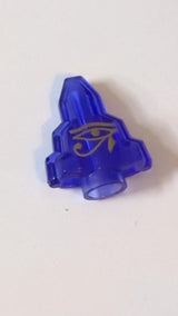 1x2 Stein Kristall mit goldenem ägyptischem Auge des Horus-Mondsteinmusters transparent lila