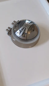 6x6x3 Windschutzscheibe Kabinendachkuppel, Halbkugel mit zwei Fingern, mit SW-Droiden-Tri-Fighter-Muster in Dunkelblau mit kleinen Dreiecken transparent braun (alt: schwarz)