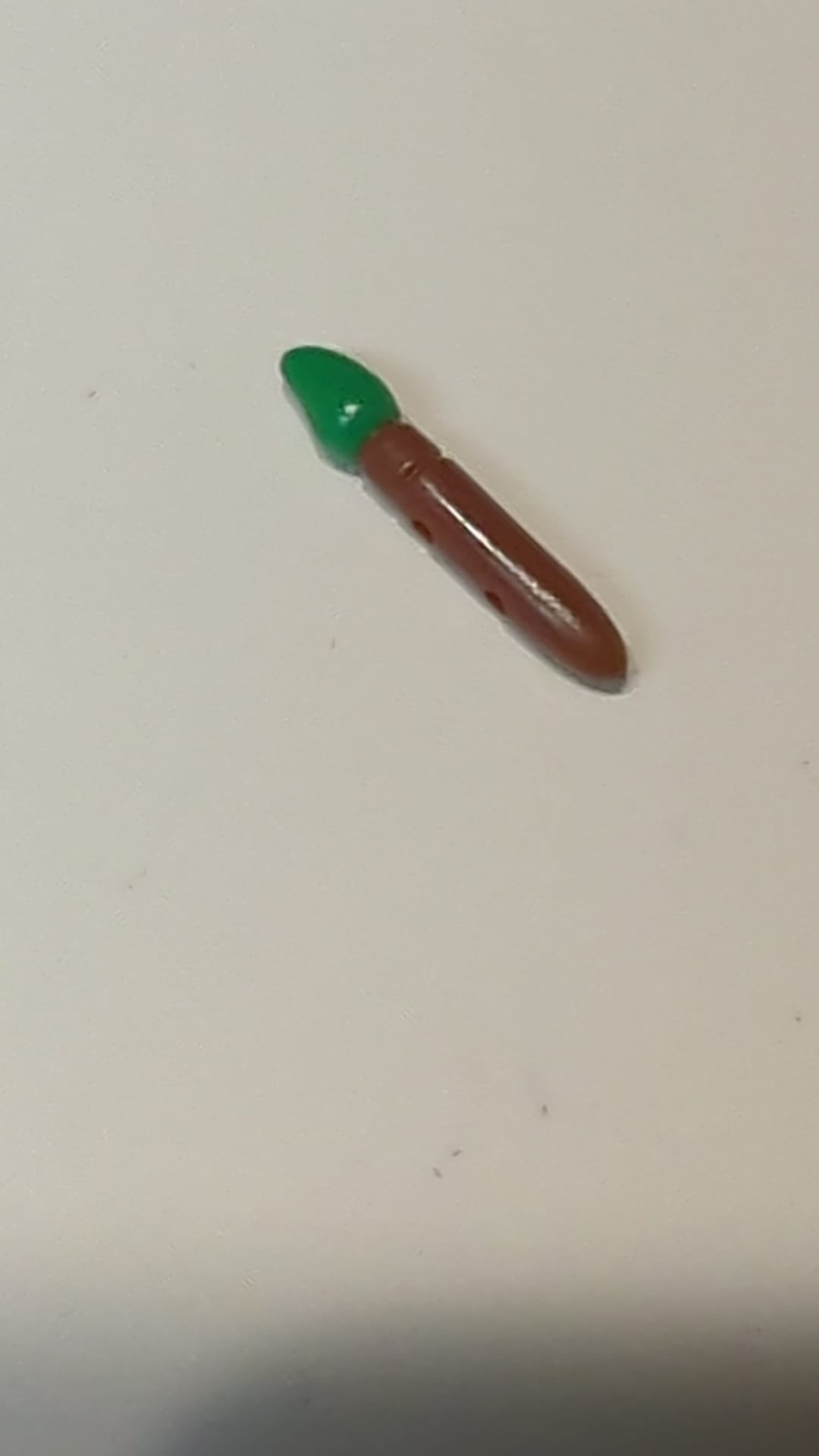 NEU Minifigur-Zubehör: Pinsel mit aufgedrucktem Muster grüner Borsten neubraun