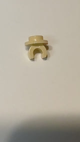 NEU 1 x 1 Platte, rund mit Clip an der Unterseite beige