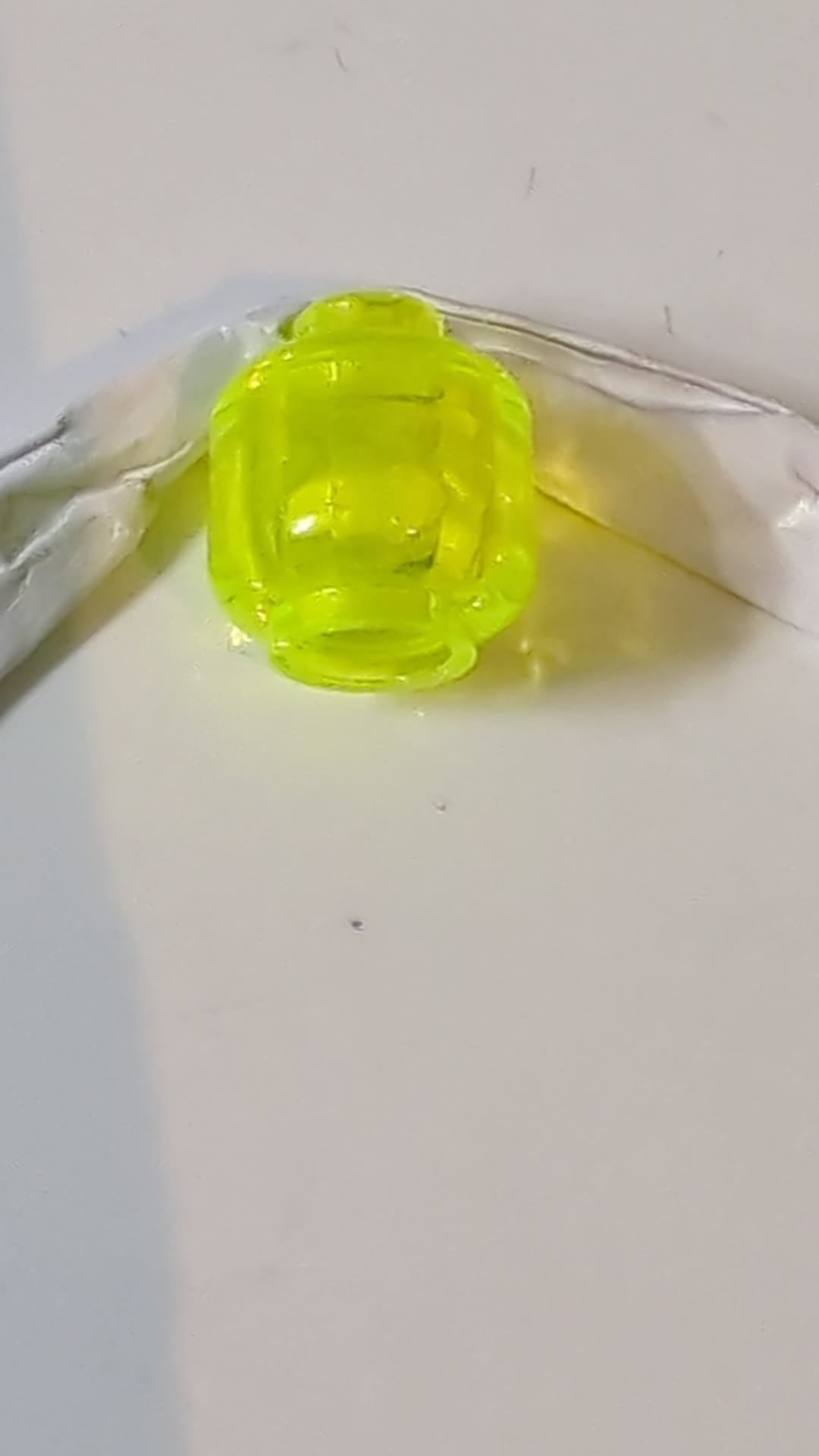 Minifigur Kopf "einfach" (ohne Gesicht) transparent neongrün