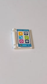 Minifigur, Utensilienbuch-Umschlag mit Tablet-Computer-Muster weiß