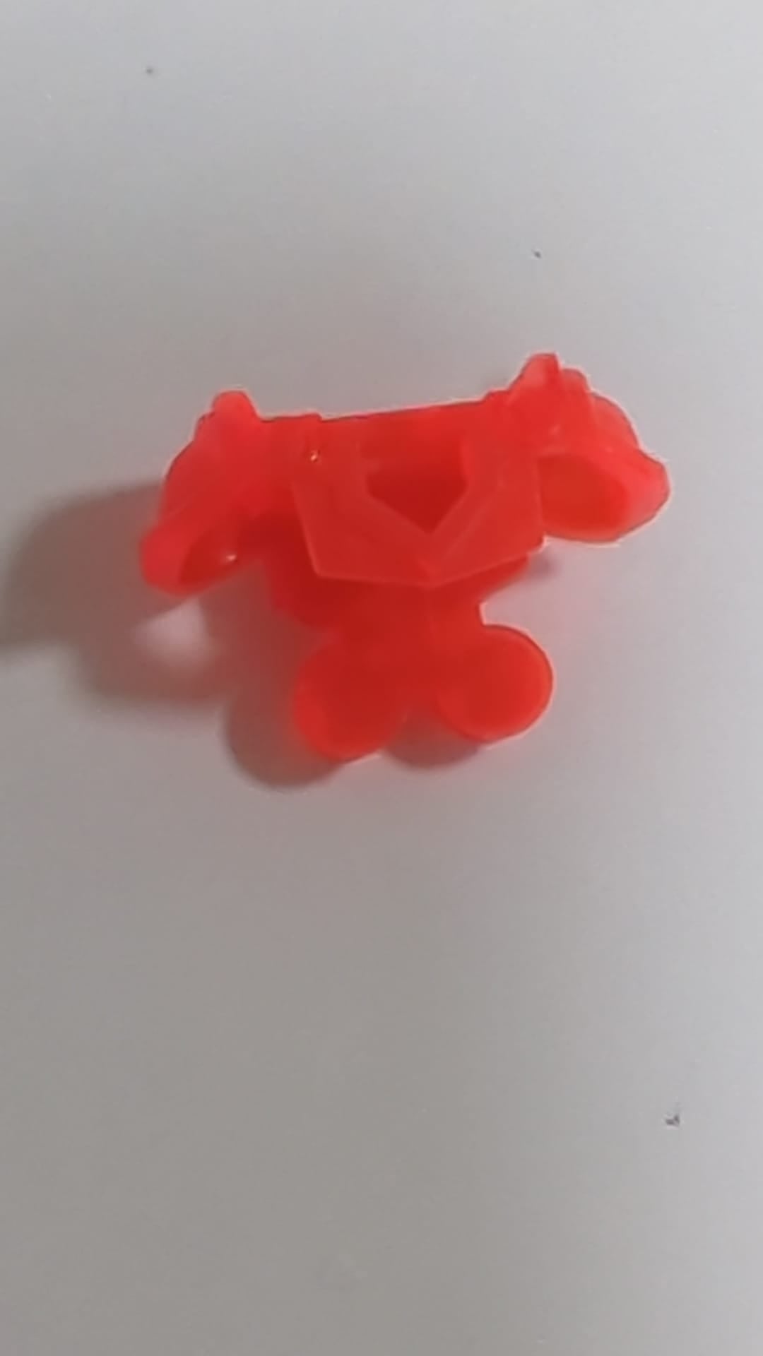 Minifigur Brustplatte mit Schulter Pads, Pentagonal Cutout und 4 Noppen on Back transparent neonorange