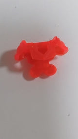 Minifigur Brustplatte mit Schulter Pads, Pentagonal Cutout und 4 Noppen on Back transparent neonorange