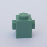 NEU Stein modifiziert 1 x 1 mit 2 Noppen gegenüber sandgrün