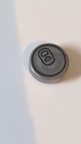 1x1 Fliese, rund  mit Motiv: Oberseite einer Limonadendose mit Zuglasche pearlsilber
