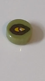 1x1 Fliese, rund mit Krokodilaugen-Muster olivgrün