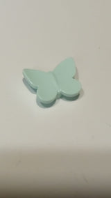 NEU Schmetterling / Motte mit Ohrsteckerhalter hellaqua