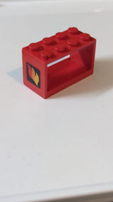 2x4x2 Schnurspulenhalter mit klassischem Fire-Logo-Muster rot