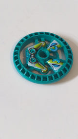 5x5 Technik Disk RoboRider-Talisman-Rad, Scout-Form mit Robotermuster türkis