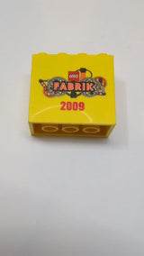 2x4x3 Stein mit LEGO Fabrik 2009 Muster gelb