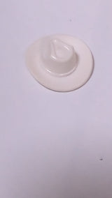 Kopfbedeckung Hut, sehr breiter Rand, Outback-Stil (Fedora), weiß