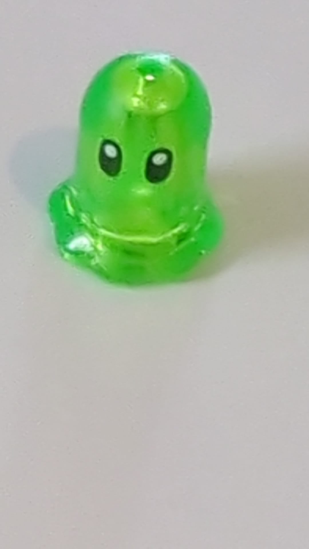 NEU Glockenförmige Blume mit kleinem Steckloch und Muster aus schwarzen Augen (DREAMZzz Z-Blob) transparent mediumgrün