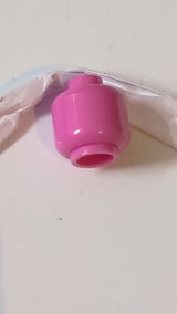 Minifigur Kopf "einfach" (ohne Gesicht) knallpink dunkelpink