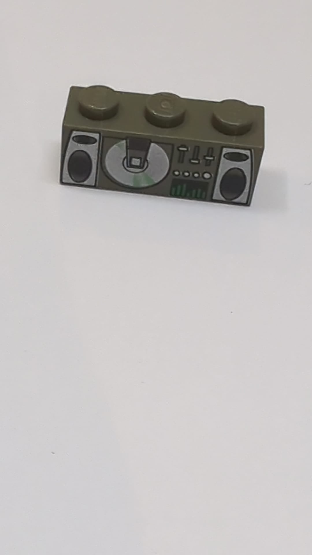 1x3 Stein mit Radio- und CD-Player-Muster altdunkelgrau