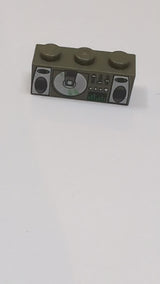1x3 Stein mit Radio- und CD-Player-Muster altdunkelgrau
