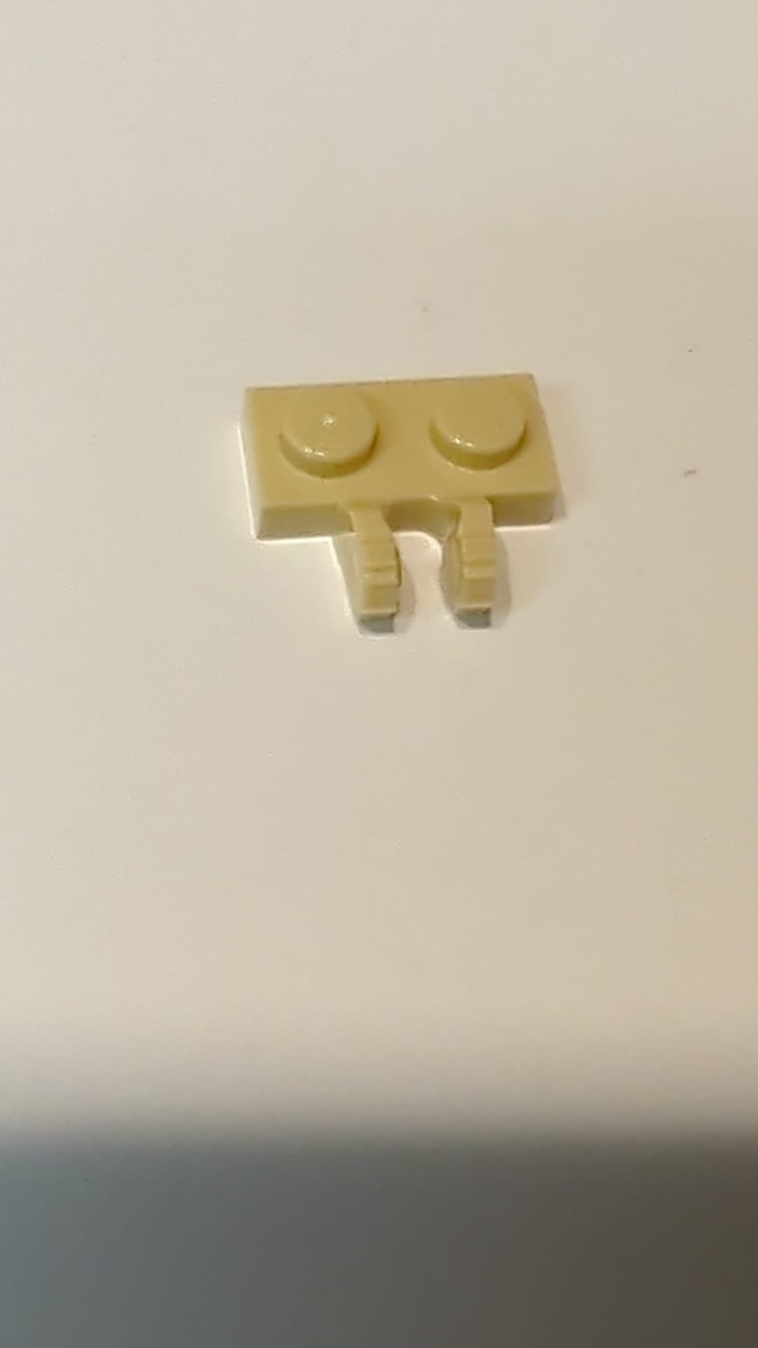 NEU 1 x 2 Scharnierplatte  einrastend, mit 2 Fingern an der Seite beige