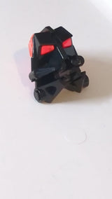 3x4x1 2/3 Bionicle-Kopfverbindungsblock mit transparent-neonorangem Augen-/Gehirn-Stab (32553 / 32554) schwarz