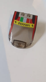 6x4x1 1/3 Windschutzscheibe Kabinendach mit geraden Seitenwänden und Ferrari-Motiv, italienischer Flagge und schwarz-rotem Muster transparent braun (alt: schwarz)
