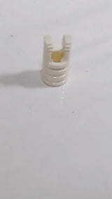 Scharnierzylinder 1 x 2 Verriegelung mit 2 Fingern und Achsloch an den Enden ohne Schlitze weiß