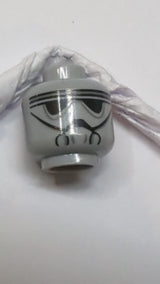Minifigur, Alienkopf mit schwarzer Schutzbrille und Atemmaske, Muster „SW Imperial Driver / Pilot“ neuhellgrau