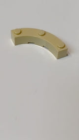 NEU 4 x 4 Stein, Kurve  Macaroni weit mit 3 Noppen beige