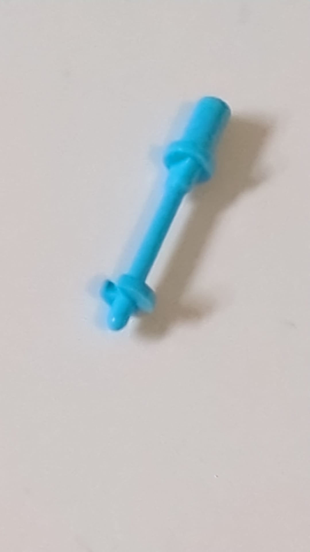 Minifigur, Skistock-Zubehör 3L mit Griff, Stopperring und Seitenstoppern azur (medium)