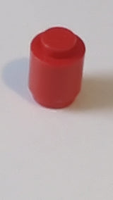 1x1 Stein rund - Massiver Noppenstein, Unterkante rot
