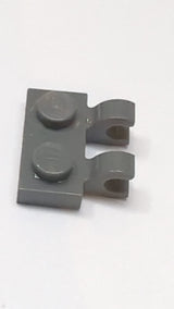 1x2 Platte, modifiziert mit 2 offenen O-Clips Horizontaler Griff neudunkelgrau