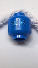 Minifigur, Kopf: Dunkelblaue Augenbrauen, Mund und Augen mit Blitzmuster „Jay“ blau