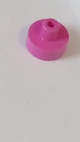 1x1 Runde Fliese  mit Steg und kleinem Loch knallpink (dunkelpink)