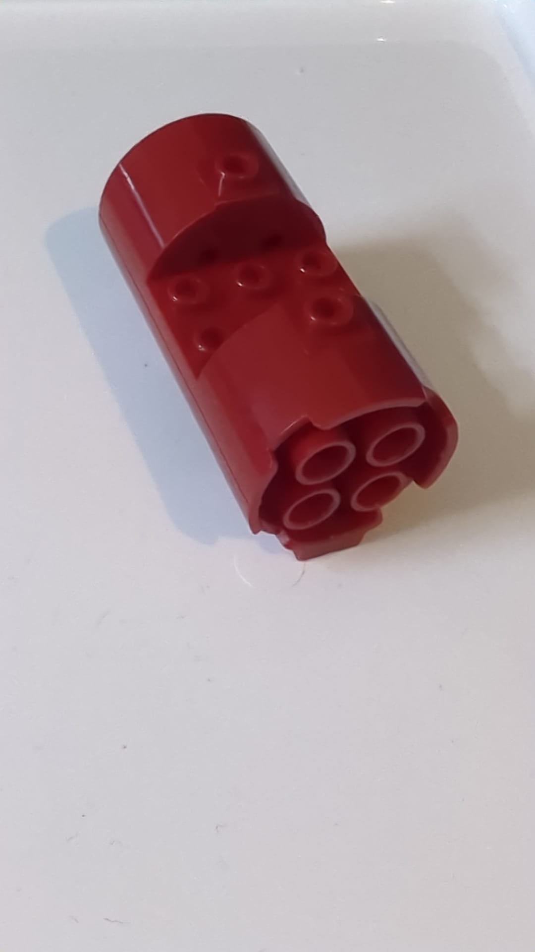 3x6x2 2/3 Zylinder Horizontal - Runde Verbindungen zwischen Innenständern dunkelrot
