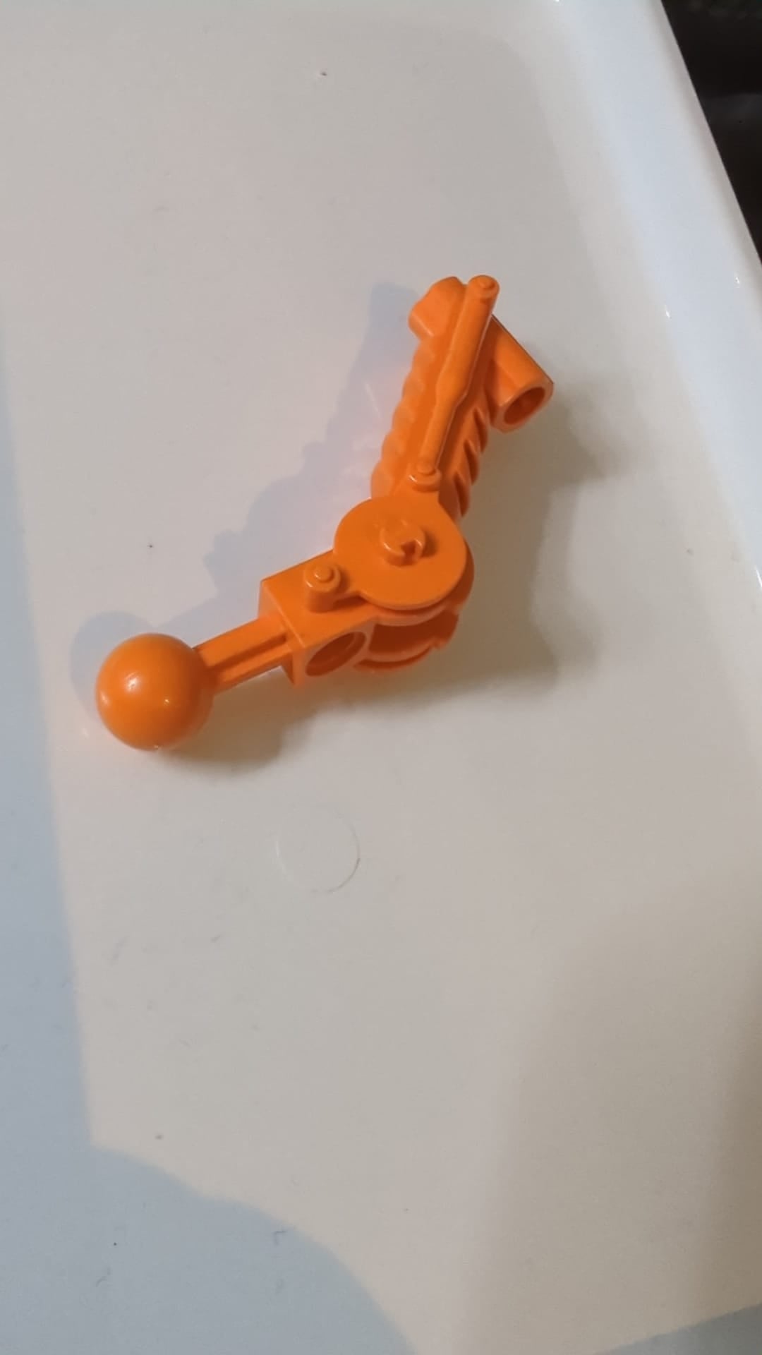5x7 Bionicle Kugelgelenk Arm mit doppelter Achsbohrung bei 90 Grad orange