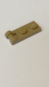 NEU 1 x 2 Platte, modifiziert  mit Griffstange am Ende dunkelbeige