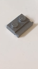 1x2 Platte, modifiziert mit Türschiene dunkles pearlsilber