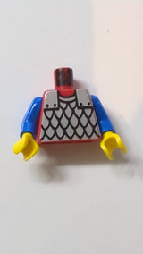 Torso-Schloss-Silberschuppenpanzermuster / Blaue Arme / Gelbe Hände rot